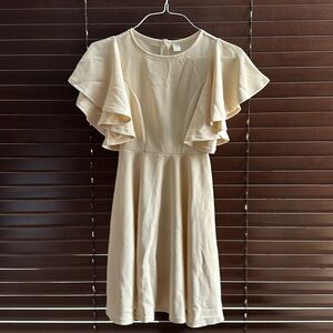 Casual flare biege dress